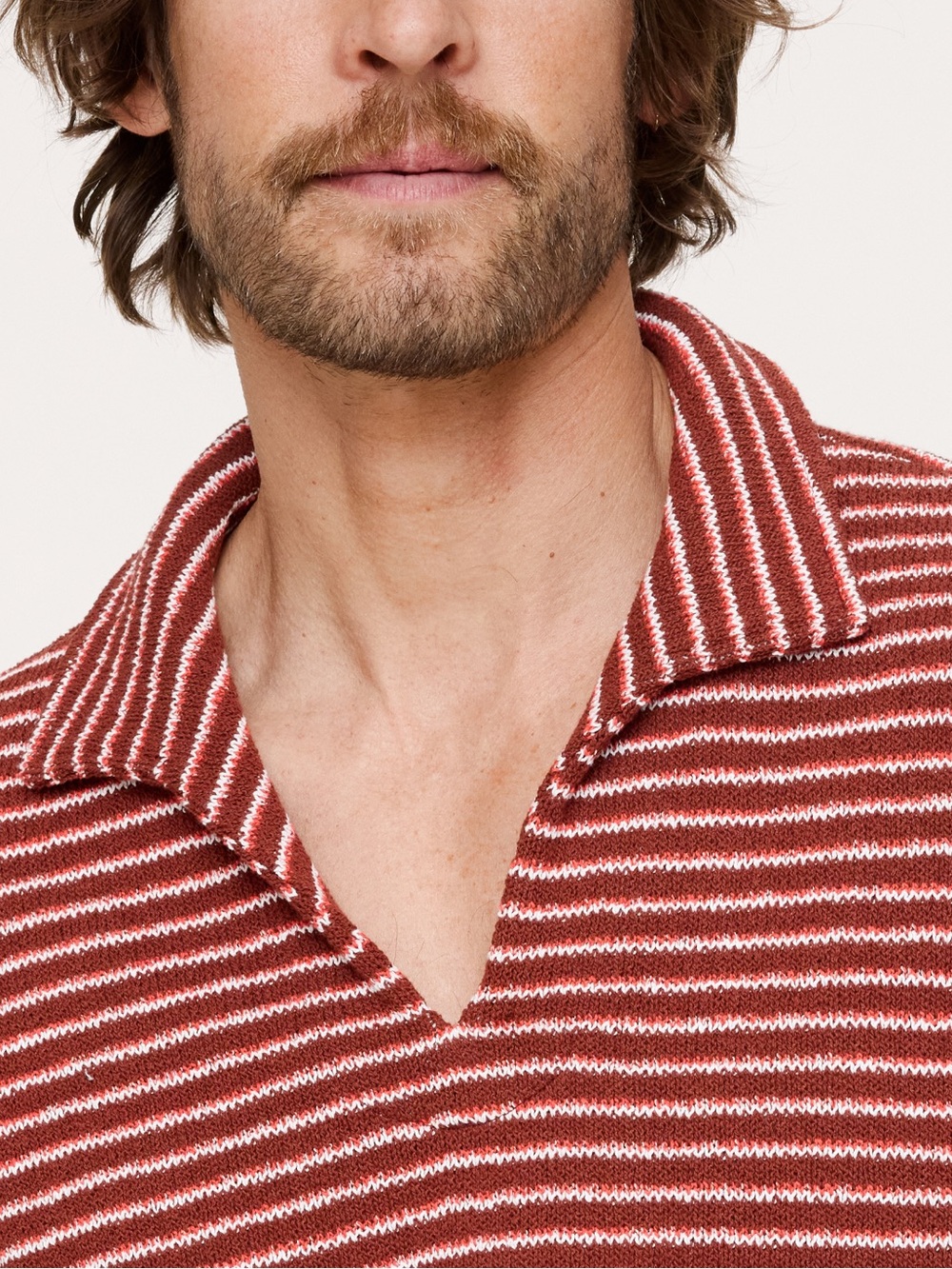 Banana Republic Red and White Striped Polo Shirt - Picture 4 of 4